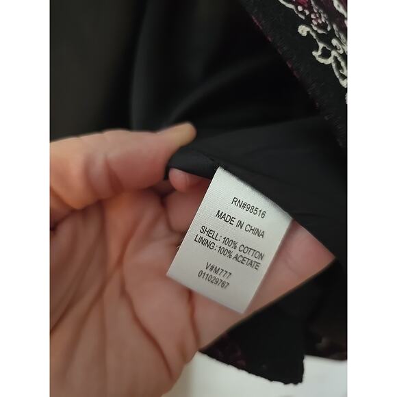 Coldwater Creek Burgundy Paisley Open Front Blazer Jacket Womans Plus Size 18W - Picture 6 of 6